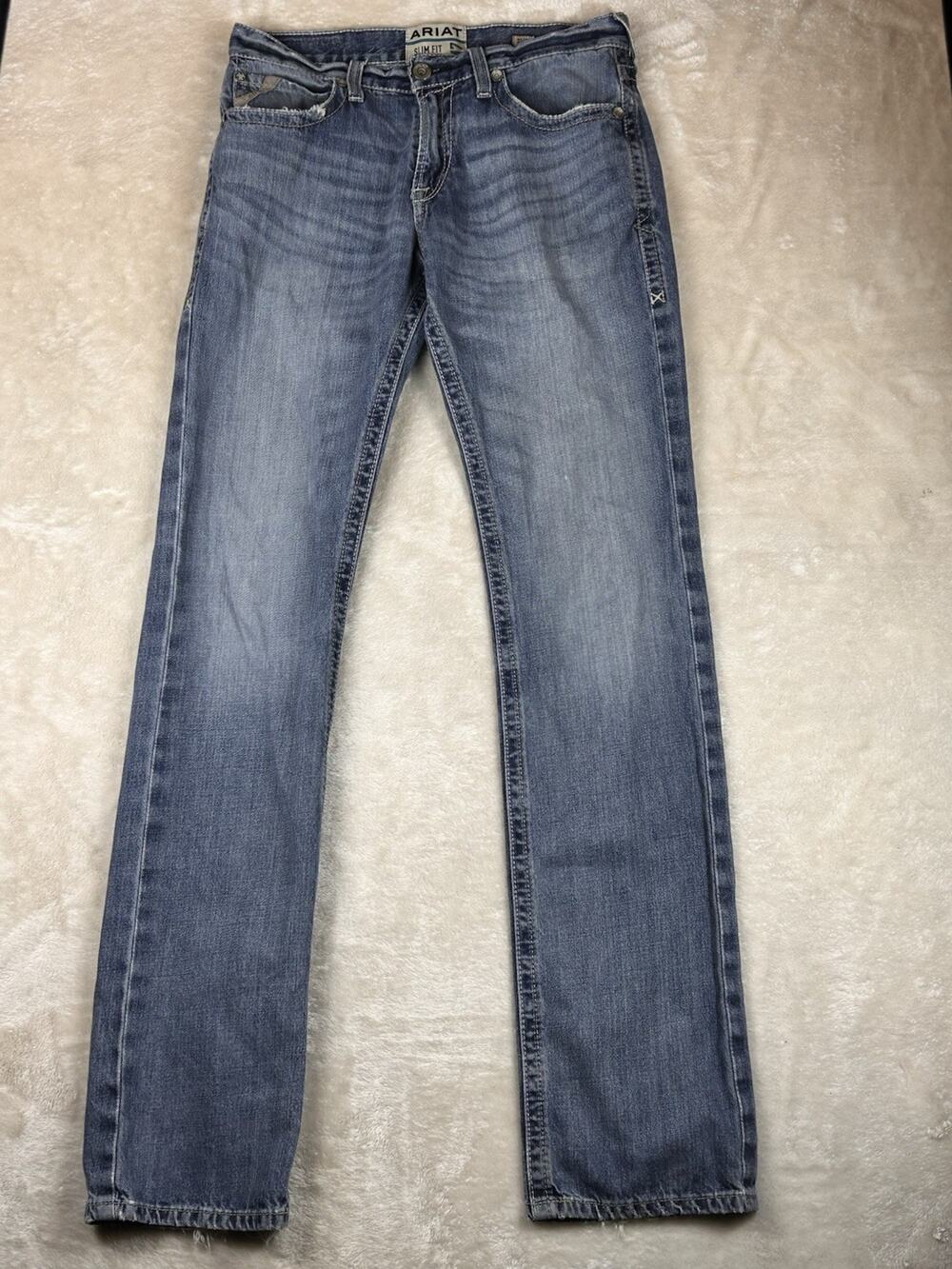 Ariat Jeans Mens 33x38 M7 Slim Straight Fit Straight Leg Jeans Cowboy Work Denim